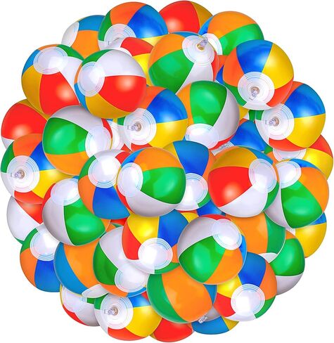 Aodaer 60 Pack 5 Inch Inflatable Beach Balls Classic Swimming Pool Balls for Beach Pool Party Favors Classic Inflatable Beach Balls Bulk for Summer Supplies in Saudi Arabia