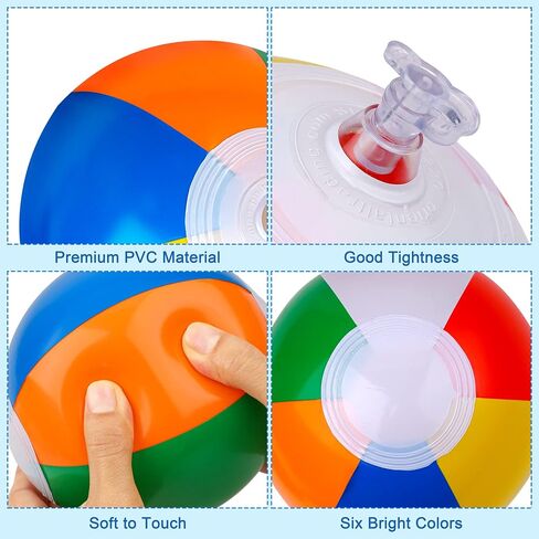 Aodaer 60 Pack 5 Inch Inflatable Beach Balls Classic Swimming Pool Balls for Beach Pool Party Favors Classic Inflatable Beach Balls Bulk for Summer Supplies in Saudi Arabia