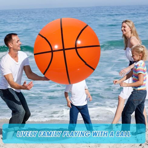 Sosation 4 Pcs Giant Inflatable Beach Ball 30inch Large Baseball Soccer Basketball Football 2.5ft Inflatable Sport Ball for Summer Pool Beach Outdoor Sports Themed Party(Various Style) in Saudi Arabia