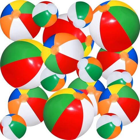 Inflatable Beach Ball Bulk 14 Inch 12 Inch 5 Inch Rainbow Beach Ball PVC Blow Up Beach Balls Color Pool Ball Game Classic Pool Beach Toys for Water Games Kids Birthday Summer Party Favors in Saudi Arabia
