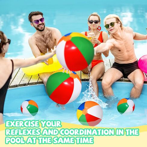 Inflatable Beach Ball Bulk 14 Inch 12 Inch 5 Inch Rainbow Beach Ball PVC Blow Up Beach Balls Color Pool Ball Game Classic Pool Beach Toys for Water Games Kids Birthday Summer Party Favors in Saudi Arabia