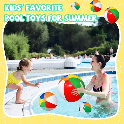 Inflatable Beach Ball Bulk 14 Inch 12 Inch 5 Inch Rainbow Beach Ball PVC Blow Up Beach Balls Color Pool Ball Game Classic Pool Beach Toys for Water Games Kids Birthday Summer Party Favors in Saudi Arabia