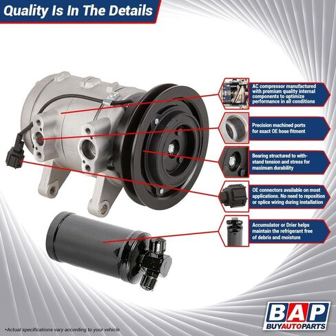 لضاغط التيار المتردد الكلاسيكي GMC Sierra 2500 HD & Chevy 2500 HD مع مجفف مكيف الهواء - BuyAutoParts 60-88614R2 جديد in Saudi Arabia