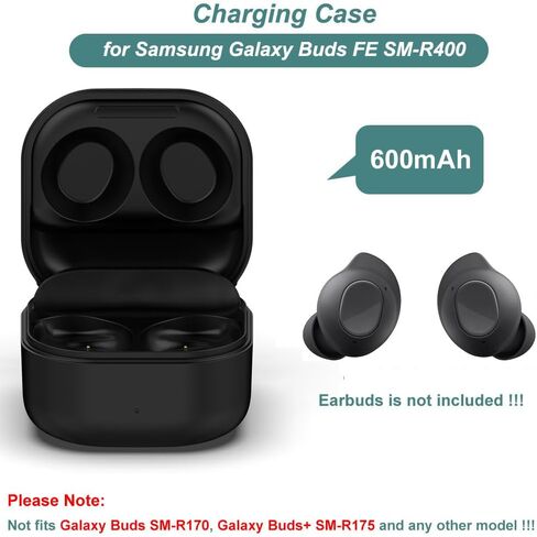 Charging Case for Galaxy Buds FE SM-R400, Replacement Charger Case Cradle Dock for Samsung Galaxy Buds Fan Edition (Black) in Saudi Arabia