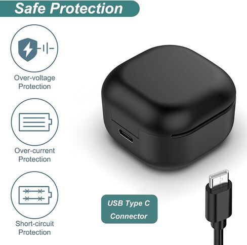 Charging Case for Galaxy Buds FE SM-R400, Replacement Charger Case Cradle Dock for Samsung Galaxy Buds Fan Edition (Black) in Saudi Arabia