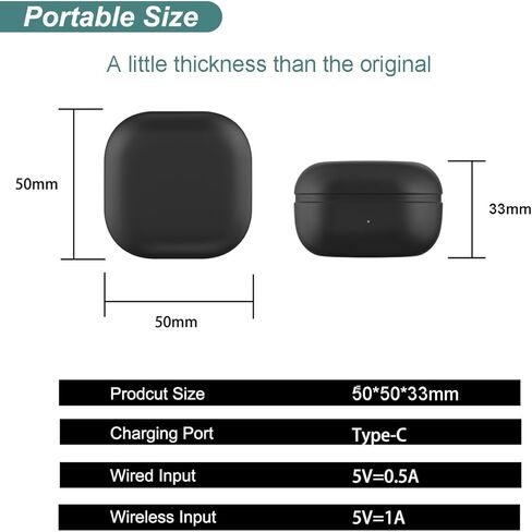 Charging Case for Galaxy Buds FE SM-R400, Replacement Charger Case Cradle Dock for Samsung Galaxy Buds Fan Edition (Black) in Saudi Arabia