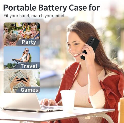 Fey Galaxy S22 Ultra Battery Case, 5000mAh Rechargeable Battery Charging Case for Samsung Galaxy S22 Ultra 5G External Backup Battery Power Bank Charger Case,Extended Your Battery Life Black in Kuwait