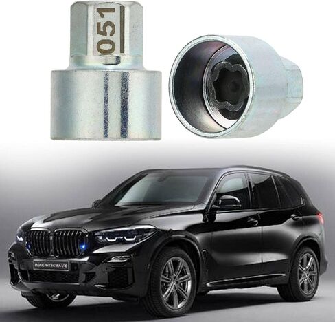 Aramox Wheel Lock Lug Nut, Wheel Lock Key Anti Theft Lugnut Socket Replacement for 1 3 5 6 7Series X1 X2 X3 X4 X5 X6 Z4(051) in Kuwait