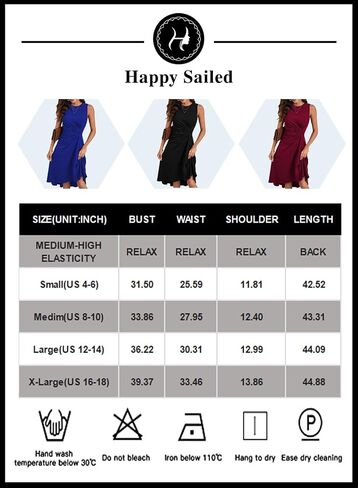 Happy Sailed Women's Summer Sleeveless Ruched Waist Flowy A Line High Low Midi Cocktail Party Dress in Saudi Arabia