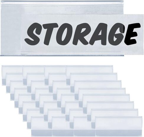 8 Self-Adhesive Shelf Label Holders, 1" x 3" Clear Plastic Peel & Stick Label Holders for Storage Bins, Wood Shelves, Bookshelves, Pantry, Non-Magnetic Gondola Ticket Channel Data Strip Sign Tags in Saudi Arabia