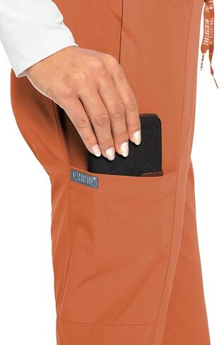 Med Couture Scrub Jogger Pants for Women, Seamed Bottoms with 4 Spacious Pockets MC8721, L, Cinnamon in Saudi Arabia