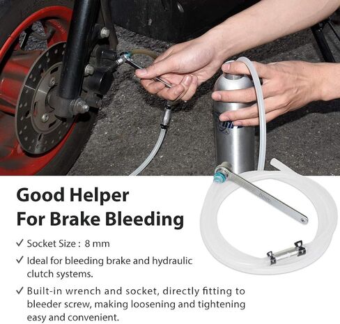 FIRSTINFO F3511 11mm Mini Brake Bleeder Wrench with Hose, Check Valve and 12 Points Socket, for Automotive and Motorcycle Brake Bleeding in Saudi Arabia