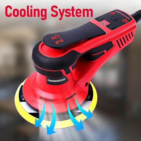 Electric Random Orbital Sander with 12 Sanding Paper, 350W Brushless Motor, Powerful & Low Vibration, 10000 RPM, 6-Inch For Wood Working, Polishing, Carpentry in Saudi Arabia
