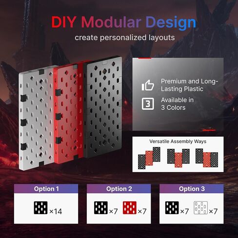 PEGZONE Controller and Headphone Holder Wall Mount, Modular Gaming Pegboard with Accessories, Controller Stand for Xbox PS5 PS4 Switch, Video Game Storage, Disc Shelf Organizer, 7pcs Pegboard, Black in Kuwait