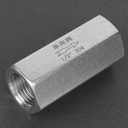 Air Check Valve, 304 Stainless Steel Check Valve Hex BSPP Female Thread One Way Air Check Valve for Connection of Pipes Under Gas Water Oil And Other Media, 4 Optional (1/2) in Saudi Arabia