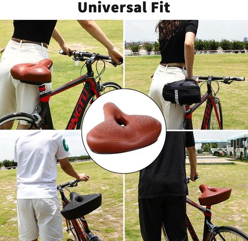 Bike Seat - Most Comfortable Wide Bike Saddle for Women Men, Soft Memory Foam Oversized Bicycle Seats, Dual Shock Absorbing, Universal Fit for Indoor/Outdoor Bikes in Saudi Arabia