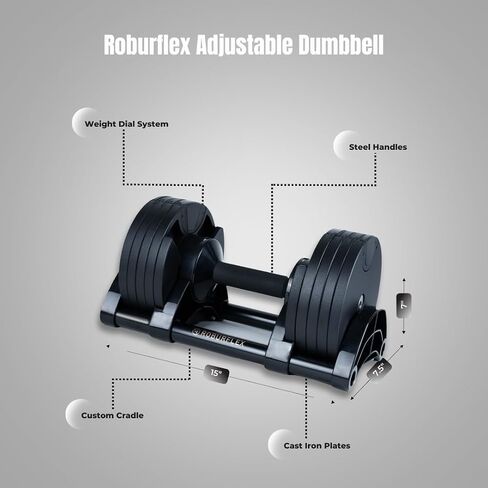 NUOBELL adjustable dumbbell by ROBURFLEX for Workout Strength Training Fitness Home Gym - (Single) in Saudi Arabia
