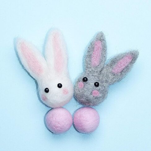 pinkblume Easter Felt Garland Wool Rabbit Pom Pom Banner,Handmade Bunny Ball Garland for Easter Holiday Baby Shower/Some Bunny is One/Nursery Decorations/Wall Hanging Decor(White/Pink/Grey) in Saudi Arabia