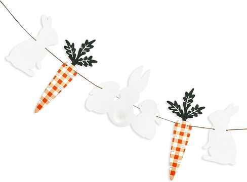 pinkblume Easter Felt Garland Wool Rabbit Pom Pom Banner,Handmade Bunny Ball Garland for Easter Holiday Baby Shower/Some Bunny is One/Nursery Decorations/Wall Hanging Decor(White/Pink/Grey) in Saudi Arabia