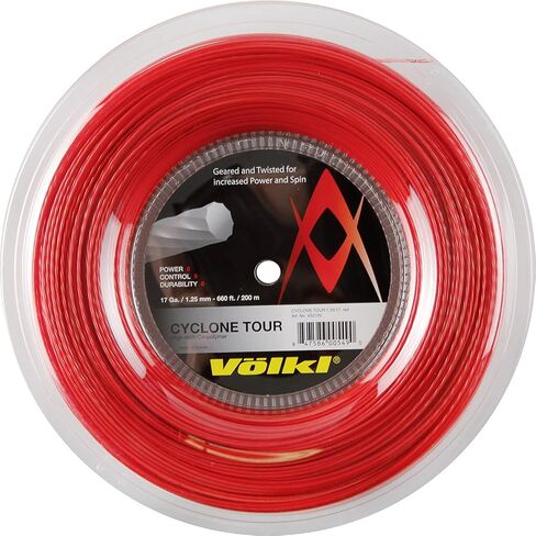 Volkl Cyclone Tour | Tennis Racquet String | Spin & Control | Ten-Sided co-Polymer (Red, 18, Reel) in Saudi Arabia
