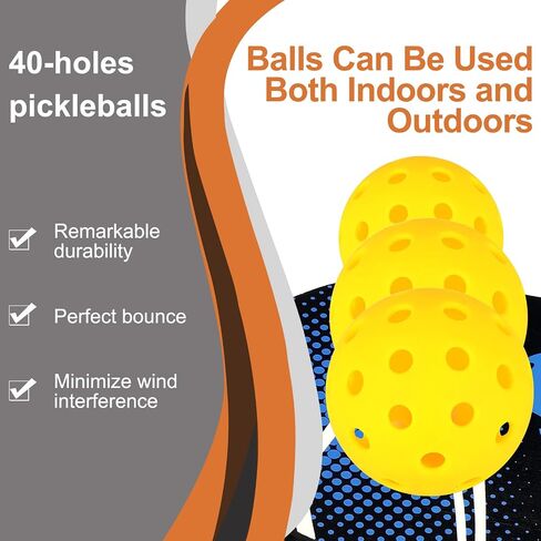 Pickleball Paddles, Pickleball Set of 4 Premium Wood Pickleball Paddles, 4-40 Holes Pickleball Balls, 4 Cooling Towels & Carry Bag, Pickleball Rackets with Ergonomic Cushion Grip in Saudi Arabia