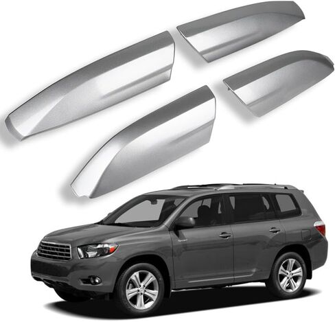 ECCPP Silver Roof Rack Side Rails End Covers Shell Cap Replacement Fit for Toyota Highlander 2008-2013,Pack of 4 in Saudi Arabia
