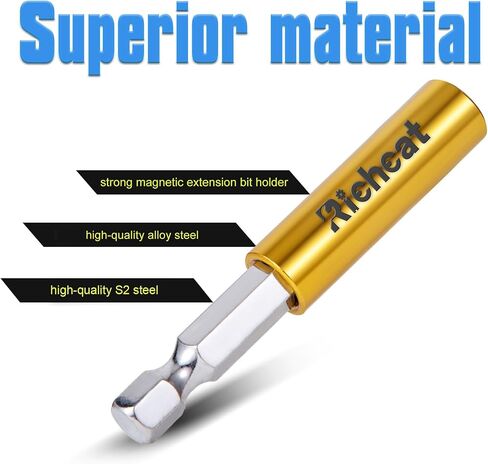 10PCS Strong Magnetic Extension Socket Drill Bit Holder 1/4" Hex Power Tools,Strong Magnetic Extension Bit Holder,Hex Shank S2 Steel Magnetic,Screwdriver Extension（Big Upgrade） in Saudi Arabia