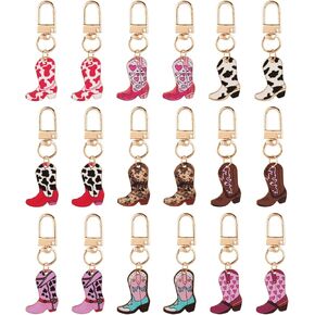 18 Pack Metal Cowboy Boots Keychains Western Key rings for Handbag Purse Decoration in Kuwait