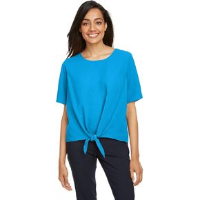 Ladies Tie-Front Blouse-Ocean Blue-XL in Kuwait