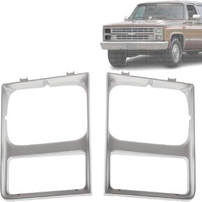 Front Headlight Bezels With Single Headlamps Compatible with Chevrolet & GMC C & K Series 1985-1987 | DIRECT REPLACEMENT | Plastic | 15598726 15598725 | GM2513182 GM2512182 in Saudi Arabia