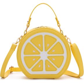 SUKUTU PU Leather Lemon Purse for Women Stylish Novelty Fruit Shaped Crossbody Shoulder Bag in Kuwait