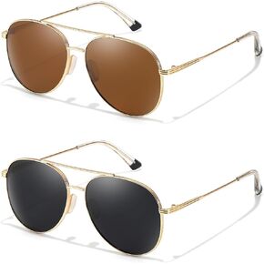 TJUTR Tangle Free Aviator Sunglasses for Women & Men, Polarized UV Protection Trendy Shades, No-Snag Metal Frame Glasses in Kuwait