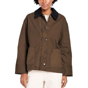 Barn Jackets for Women Trendy Cropped Canvas Jacket Corduroy Contrast Collar Utility Coat 2025 Fall Vintage Outwear in Kuwait