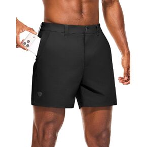 PULI Men's Golf Shorts 5 Inch Stretch Waterproof with 5 Pockets for Travel Hiking Casual Business in Saudi Arabia