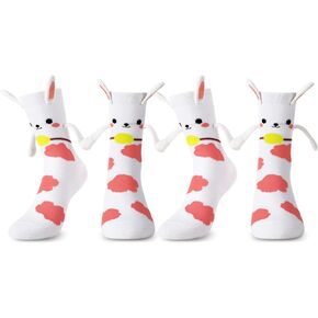 Easter Magnetic Bunny Socks for Women Girls, Cute Funny Bunny Hand Holding Socks in Kuwait