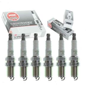 6 pc NGK V-Power Spark Plugs compatible with Hyundai Tucson 2.7L V6 2005-2009 in Kuwait