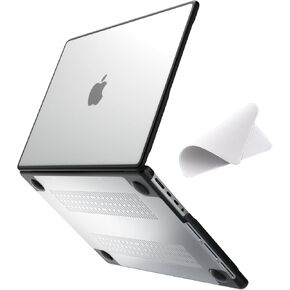 حافظة مضادة للكسر متوافقة مع ماك بوك برو 14 بوصة M5 M4 M3 M2 M1 Pro/Max A3434 A3426 A3427 A3112 A3185 A3401 A2918 - A2442، 2026 2025 2024-2021، ممتص الصدمات من مادة TPU وغطاء صلب من البولي كربونات، شفاف غير لامع in Kuwait