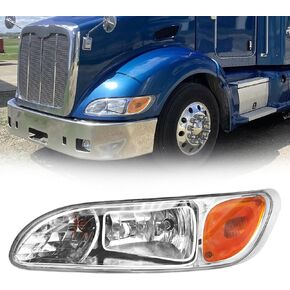 Headlight Assembly Fits for 2005-2016 Peterbilt 325 330 335 337 340 348 382 384 386 387 Headlamp Right Passenger Side Chrome Housing Halogen Headlamps in Kuwait