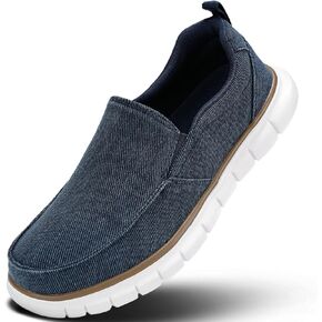حذاء رجالي سهل الارتداء برباط كاجوال بدون كعب يسمح بمرور الهواء للسفر من القماش للرجال مريح ونعل ناعم وخفيف الوزن للمشي حذاء قارب قابل للغسل في الغسالة in Kuwait