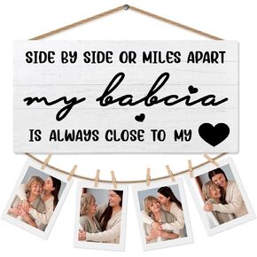 Babcia Picture Frame Photo Holder for Wall, Mother's Day Birthday Gifts for Grandma, Long Distance Gifts for Grandma Photo Hanging Display Picture Board for Wall Decor in Saudi Arabia