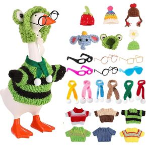 6 مجموعات من ملابس الإوزة المكتبية مقاس 7 بوصات لتمثال الإوز الصغير وسترة محبوكة ومجموعة زي قبعة لمستلزمات الحفلات in Kuwait