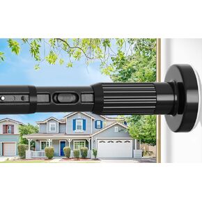 Tension Curtain Rod Black Shower Rod 40-166IN Extra Long Curtain Rods No Drilling Adjustable Tension Rods for Window Shower or Bathroom Outdoor Patio Diameter 1.26In in Kuwait