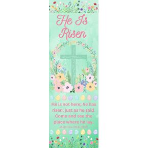 He is Risen Easter Bookmark – Pastel Watercolor Cross with Matthew 28:6 (NIV) | Christian Bible Verse Gift for Easter, Church, & Bible Study (25 Count) in Kuwait