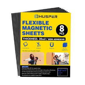 أوراق مغناطيسية 8.5 بوصة × 11 بوصة غير لاصقة 30 مل 8 عبوات لتخزين القوالب - مجموعة أوراق مغناطيسية فارغة مرنة للحرف اليدوية، DIY، صناعة اللافتات، لعمل النقاط، المغناطيس المربع، الدوائر، الشرائط، الشريط in Kuwait