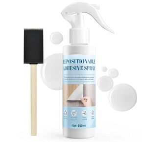 Repositionable Adhesive Spray, 150ml Temporary Adhesive Spray Easy to Stick Applies Evenly Leaves No Residue After Drying for DIY Creations for Handicrafts Wood Paper Glass Photographs Tiles in Kuwait
