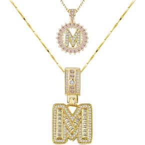 Letter Necklace 14k Gold Plated Bling Dainty Necklaces Trendy Chunky Custom Name Necklace Personalized Round Circle Pendant Zirconia Letters Name Crystal Jewelry Gifts for Women Zirconia A-Z Letter Chain Pendant Jewelry Gift-Adult Use Only in Saudi Arabia