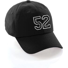 I&W Hatgear قبعة بيسبول ذات أرقام مخصصة من 00 إلى 99 لونًا للفريق، قبعة سوداء وأبيض وأسود in Kuwait