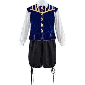 عصر النهضة تيودور زي الرجال دعوى تيودور Doublet سترة قميص السراويل القرون الوسطى رن Faire فايكنغ طقم ملابس in Kuwait