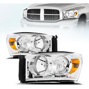 Front Headlight Assembly for 2006-2008 DODGE RAM 1500/2006-2009 DODGE RAM 2500, 3500 Pickup - Replacement Headlamp, Front Bumper Lights in Kuwait