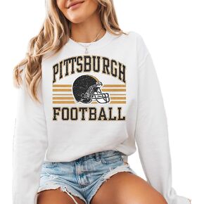 Distressed Pittsburgh Football Retro Crewneck Sweatshirt – Vintage College Sports Style – Cozy Unisex Gameday Pullover in Saudi Arabia